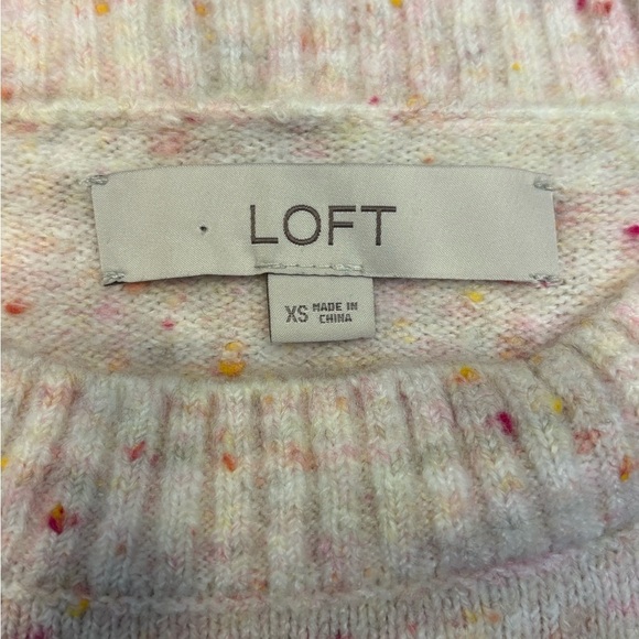LOFT “Sweater Weather” Speckled Knit Pullover in light pink, XS 🩷 - Picture 4 of 8